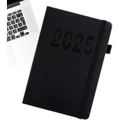 A5 Daily Planner 2025, 2025 Agenda Planner | Schedule Diary Notepad, Daily Notebook with PU Leather Cover for Travel, Business Trip, Home, School, Work Area