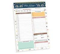 A5 Daily Planner Notepad, Spiral To Do List Pad, Daily Planner Desk Pad, Checklist Notes with Hourly Schedule, 104 Page Undated Tear Off Sheets, for Home, Business, Office, Study