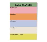 A5 Daily Planner Pad, Rainbow Colour Block Notepad - 52 Tear-Away Pages - Four Time Blocks, To Remember & Notes - Vegetable Based Ink, 115gsm Paper, 100% Recycled, UK Made - Good Tuesday