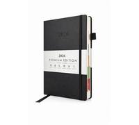 A5 Diary 2026 Day Per Page - Premium Daily Planner Designed for Clear Structure & Organisation, Shared Weekend Pages, Hardcover, UK Holidays, Monthly & Year Planner