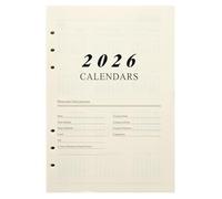 A5 Diary 2026 Refill Day per Page 6 Hole, 1 Page per Weekday Jan-Dec.2026 with Month Tags, Extra Annual Monthly Overview, Notes, Contact, UK Holidays, Inserts for A5 Binder/Organizer(142 x 205 mm)