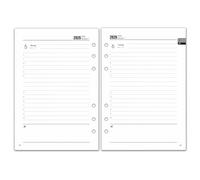 A5 Diary 2026 Refill Day per Page 6 Hole, Extra Annual Monthly Overview, Notes, Contact, UK Holidays, 1 Page per Day with Month Tags, Jan-Dec.26, Page a Day Planner Inserts for A5 Binder/Organizer