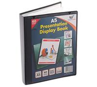 A5 Display Book Certificate Folder 40 Pocket Display Folders with Plastic Pockets Presentation Folder with Plastic Sleeves Polly Pocket Folder File (A5 Size - 40 Pockets - 80 Views - 3 Display Books)