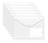 A5 Document Wallet-6 Pack Plastic Wallets A5 with Popper Plastic Folders Document Files Popper Wallet Envelope Folders Pockets