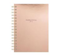 A5 Dotted Notebook Journal Hardcover Wiro Rose Gold Inspirational Plans Notepad Notes