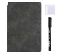A5 Dry Erase Notebook with PU Leather Cover, Portable Reusable Whiteboard Notepad for Business Office School Home, Handheld Double Sided Erasable Memo Board for Meetings Notes and Daily Planning