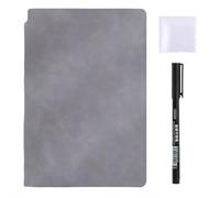 A5 Dry Erase Notebook with PU Leather Cover, Portable Reusable Whiteboard Notepad for Business Office School Home, Handheld Double Sided Erasable Memo Board for Meetings Notes and Daily Planning