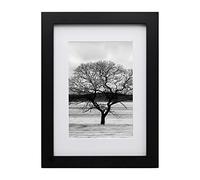 A5 Frame,100% Solid Wood with 6x4 Mat,A5 Picture Frame,A5 Photo Frame with Plexiglass,14.8x21cm Certificate Frame for Tabletop and Wall Mounting,Black