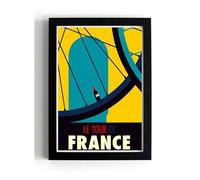 A5 Framed - Le Tour de France - retro vintage repro wall art print (frame 21 x 16 cms)