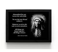 A5 Framed Native American Wisdom Quote, Inspirational, Spiritual, gift idea (framed 21 x 16 x 1 cms)
