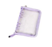 A5 Glitter Binder Cover, 6 Ring Transparent Soft PVC Notebook Shell with Flower Zipper Pull, Refillable Budget Planner, Photocard Album, Travel Organiser, Home & School Writing Supply