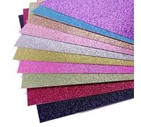 A5 Glitter Card 280gsm Thick 10 Sheets - Includes 10 Glitter Colours - Great for Glitter Arts and Crafts Shiny Cardstock