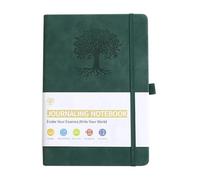 A5 Green Notebook Hardcover, 21x14.5cm PU Leather 192 Lined Pages with Pen Loop 80Gsm Thick Paper Journals for Women Notepad for School Office Home Writing Journal for Girls Gift