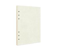 A5 Grid Refill Paper,100GSM A5 Graph Rule Paper/Quad Rule Filler Paper for 6 Ring Refillable Binder/Planner/Diary Journals/Painting, 80 Sheets/160 Pages (Beige Grid-80 Sheets, A5)