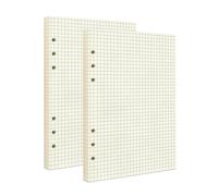 A5 Grid Refill Paper,100GSM Graph Rule/Quad Rule Filler,for 6 Ring Refillable Binder/Planner/Diary Journals/Painting, 160 Sheets/320 Pages (Beige Grid-160 Sheets, A5)
