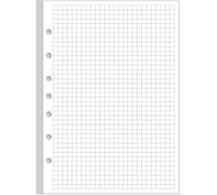 A5 Grid Refill Paper, 7-Hole Graph Paper, 100Sheets / 200Pages Loose-Leaf Grid Paper, 100gsm White Paper, 5.8" x 8.3 "