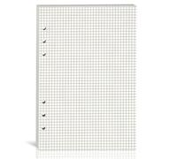 A5 Grid Refill Paper, A5 Graph Rule Paper/Quad Rule Filler Paper, 6-Hole Punched, Loose-Leaf Paper for 6-Ring Binders,80 Sheets (160 Pages),8.25x5.6 Inch,Beige