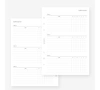 A5 Habit Tracker Planner Insert Agenda Refill for Filofax A5, Kikki K Large, LV GM sized 6 ring agendas, 5.8 x 8.3