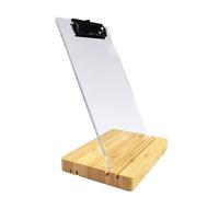 A5 Half Letter Clipboard with Stand,Clear Acrylic Freestanding Memo Size Clipboards,Document Typing Paper Stand,Menu Display Board,Receipt Holder (6"×9")
