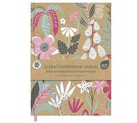 A5 Inspirational Journal Notepad Eco Nature Brown Kraft Floral Design Recyclable