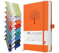 A5 Journal Notebook, 200 Pages Leather Notebook Journal for Men/Women, Hardback Note Book with 80GSM Lined Paper, No Bleed for Writing, Notepad for Office School Supplies, Orange