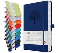 A5 Journal Notebook Graph Paper, 200 Pages Leather Squared Journal Notebook for Women Men, Hardback Note Book with 80GSM Grid Paper, No Bleed for Writing, Notepad for Office School Supplies, DarkBlue