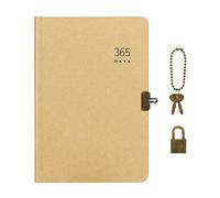 A5 Journal with Lock and Key for Men Women Vintage Notepad Journal with Lock Secret Diary Blank Writing Book Kraft Paper Personal Planner Travel Organizer for Home School Office, 5.5 x 8.2inch