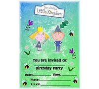 A5 KIDS CHILDRENS PARTY INVITATIONS X 12 - PORTRAIT BEN AND HOLLY'S MAGICAL KINGDOM DESIGN (WITH Envelopes)