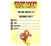 A5 Kids Childrens Superhero Party Invitations X 12 - Iron Man INVITES (with Envelopes)