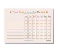 A5 Kids Weekly Planner Pad - Things I Need to Remember this Week - 50 Tear-away Pages - Daily Planning - 100% Recycled & Recyclable Paper - UK Made - Good Tuesday