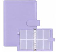 A5 Kpop Photocard Binder, 6-Ring Album with 30 Double-Sided 4-Pocket Card Pages, 240 Card Slots, PU Leather Cover with Magnetic Buckle Closure, for K-Pop Trading & Game Cards (Purple)