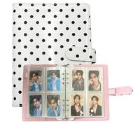 A5 Kpop Photocard Binder,6 Ring Binder Album,Kpop Photo Card Binders,with 40 Four-compartment Card Pages 320 Card Spaces,PU Leather Cover with Buckle Closure,for Card Organisation