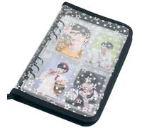 A5 Kpop Photocard Binder with 25 Inner Pages 4-Pocket Card Pages, 6 Ring A5 Binder Card Collector Album with 200 Card Slots, PVC Binder Cover with Zipper for Organizing Trading Card (Black)