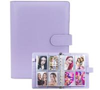 A5 Kpop Photocard Binder with 30 Pack 4-Pocket Card Pages, 6 Ring A5 Binder Card Collector Album with 240 Card Slots,PU Leather Binder Cover with Magnetic Buckle Closure for Organizing Trading Card