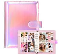 A5 Kpop Photocard Binder with 30 Pack 4-Pocket Card Pages, 6 Ring A5 Binder Card Collector Album with 240 Card Slots,PU Leather Binder Cover with Magnetic Buckle Closure for Organizing Trading Card