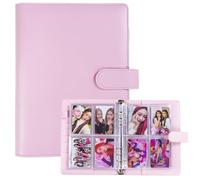 A5 Kpop Photocard Binder with 30 Pack 4-Pocket Card Pages, 6 Ring A5 Binder Card Collector Album with 240 Card Slots,PU Leather Binder Cover with Magnetic Buckle Closure for Organizing Trading Card