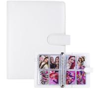 A5 Kpop Photocard Binder with 30 Pack 4-Pocket Pages, 6 Ring Album with 240 Card Slots - PU Leather Cover with Magnetic Closure