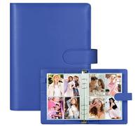 A5 Kpop Photocard Binder with 30 Pack 4-Pocket Pages, 6 Ring Binder Album with 240 Card Slots, PU Leather Binder with Magnetic Buckle Closure for Organising Trading Cards, K-pop Photo Card