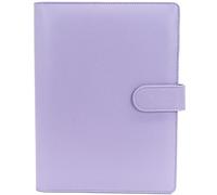 A5 Leather Binder Organiser with Magnetic Closure | 6-Ring Binder Personal PU Cover（No Inner Pages） for Planner, Card Storage & Office Use | Gift-Ready School & Work Notebook (Purple)