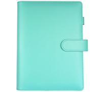 A5 Leather Binder Organiser with Magnetic Closure | 6-Ring Binder Personal PU Cover（No Inner Pages） for Planner, Card Storage & Office Use | Gift-Ready School & Work Notebook (Green)