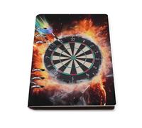 A5 Leather Notebook Refillable - PU Leather Binder Journal A5 Loose Leaf Notebook 6 Ring & 90 Pages Lined Paper, Dart Board Planner for Writers, Work, Gift 6.9"x 9"
