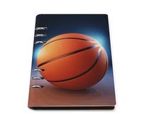 A5 Leather Notebook Refillable - PU Leather Binder Journal A5 Loose Leaf Notebook 6 Ring & 90 Pages Lined Paper, Basketball Ball Planner for Writers, Work, Gift 6.9"x 9"