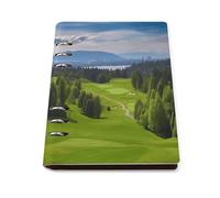 A5 Leather Notebook Refillable - PU Leather Binder Journal A5 Loose Leaf Notebook 6 Ring & 90 Pages Lined Paper, Vancouver Golf Course Planner for Writers, Work, Gift 6.9"x 9"