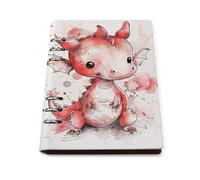 A5 Leather Notebook Refillable - PU Leather Binder Journal A5 Loose Leaf Notebook 6 Ring & 90 Pages Lined Paper, Ink Style Dragon Planner for Writers, Work, Gift 6.9"x 9"