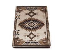 A5 Leather Notebook Refillable - PU Leather Binder Journal A5 Loose Leaf Notebook 6 Ring & 90 Pages Lined Paper, Native American Planner for Writers, Work, Gift 6.9"x 9"