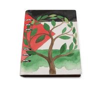 A5 Leather Notebook Refillable - PU Leather Binder Journal A5 Loose Leaf Notebook 6 Ring & 90 Pages Lined Paper, Tree of Life Palestinian Flag Planner for Writers, Work, Gift 6.9"x 9"