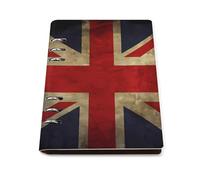 A5 Leather Notebook Refillable - PU Leather Binder Journal A5 Loose Leaf Notebook 6 Ring & 90 Pages Lined Paper, British Flag Planner for Writers, Work, Gift 6.9"x 9"