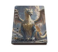 A5 Leather Notebook Refillable - PU Leather Binder Journal A5 Loose Leaf Notebook 6 Ring & 90 Pages Lined Paper, Dragon Purple Moon Planner for Writers, Work, Gift 6.9"x 9"