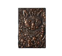A5- Leather Retro Notepad Pet Life Record Handbook-Red Bronze