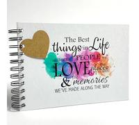 A5 Life Love Memories, Scrapbook, Card Pages, Dry Mount Photo Album, Keepsake, Landscape, White 200GSM Card Pages, Hardcover
